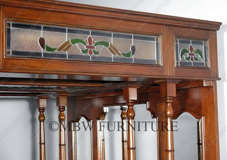 6.5ft Mahogany Stained Glass Canopy Bar