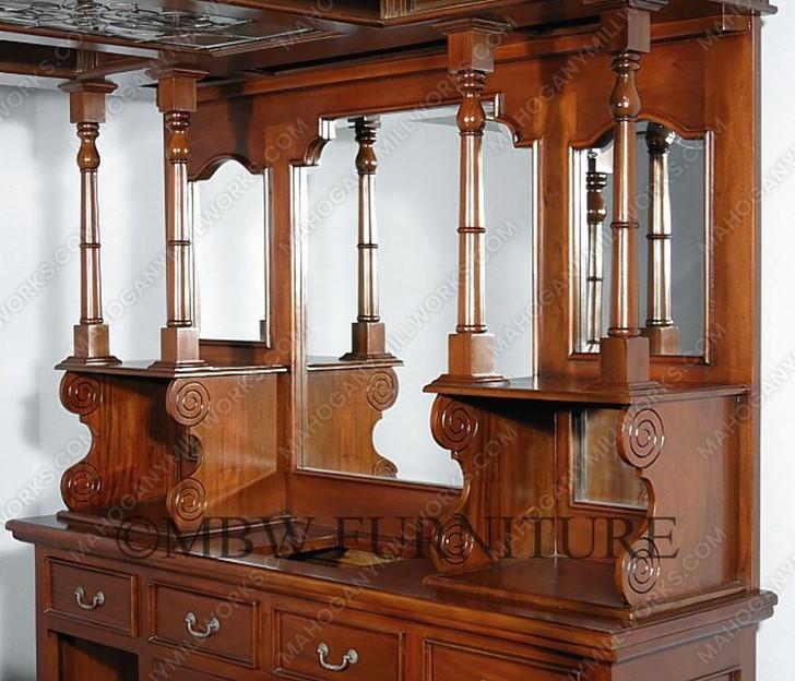 6.5ft Mahogany Stained Glass Canopy Bar