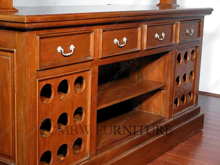 6.5ft Mahogany Stained Glass Canopy Bar