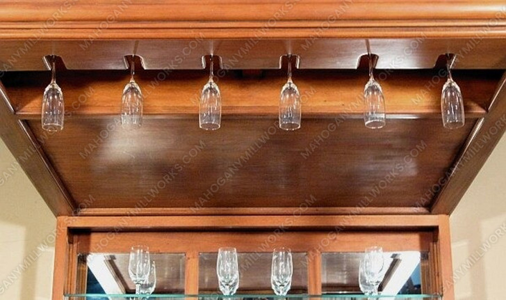 6ft Distressed Home Pub Bar w/ Brass Rails
