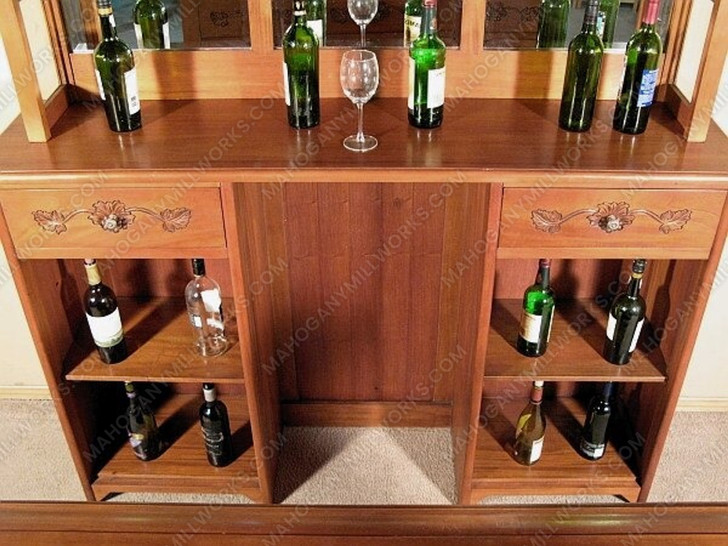 6ft Distressed Home Pub Bar w/ Brass Rails