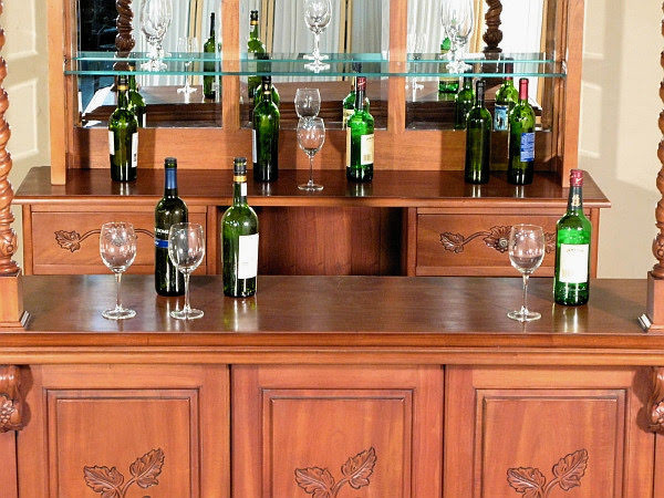 6ft Mahogany Home Pub Bar w/ Brass Rails