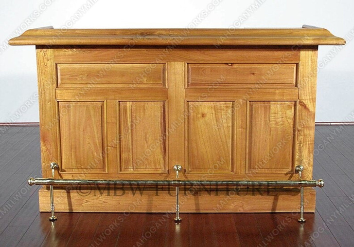 6ft Oak Home Bar Front w/ Brass Rail
