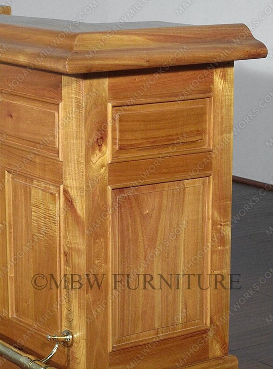 6ft Oak Home Bar Front w/ Brass Rail