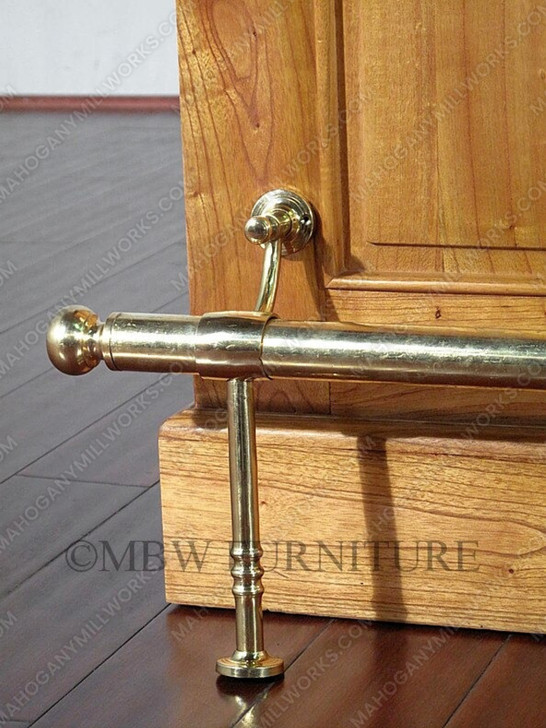 6ft Oak Home Bar Front w/ Brass Rail