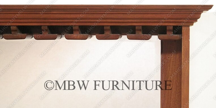 6ft Mahogany Home Pub Bar w/ Hanging Mirror Rack