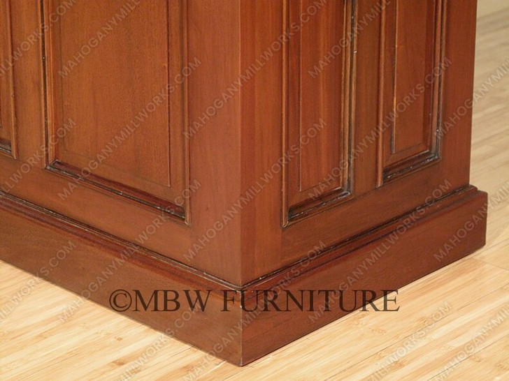 6ft Mahogany Home Bar  Front w/ Hanging Mirror Rack