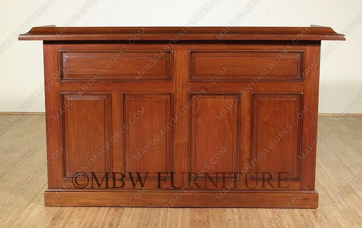 6ft Mahogany Home Bar Front w/ Brass Rails