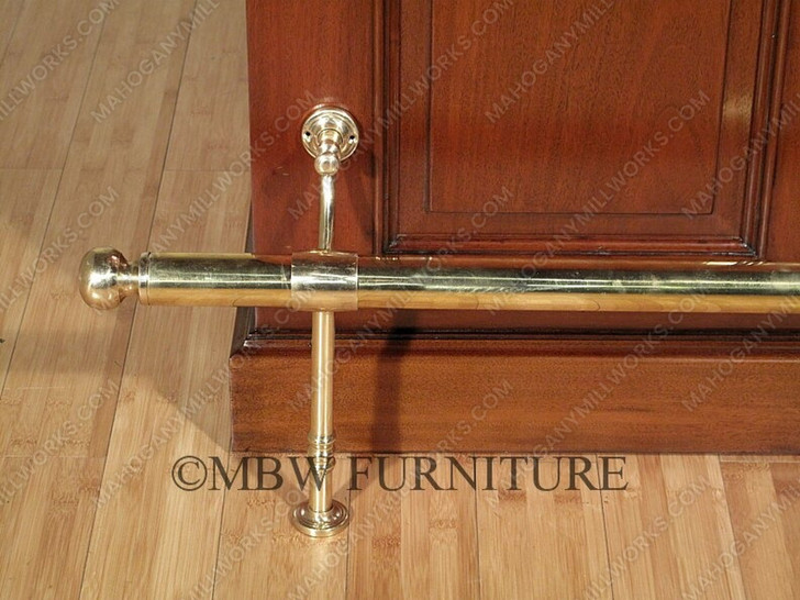 6ft Mahogany Home Bar Front w/ Brass Rails