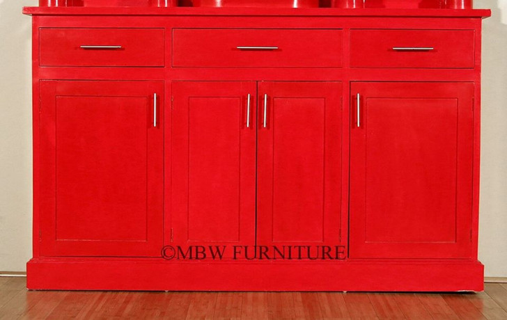6ft Red/Silver Painted Retro Home Bar