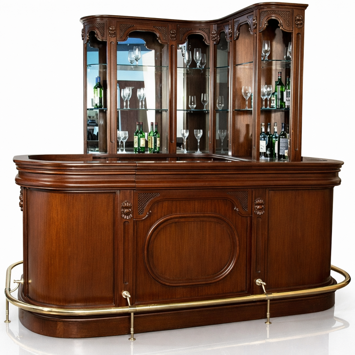 7.5ft Mahogany Home Corner Bar
