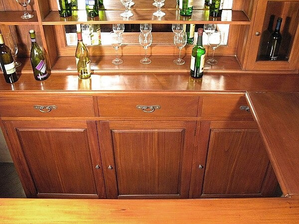 7ft Light Mahogany Carved Canopy Home Pub Bar