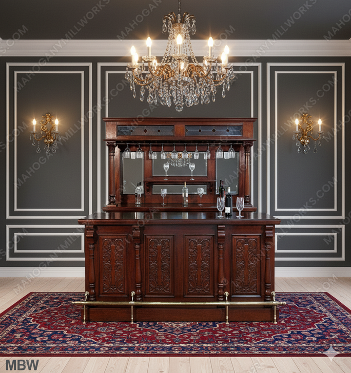 The Aristocrat 7ft Mahogany Victorian Home Pub Bar Set