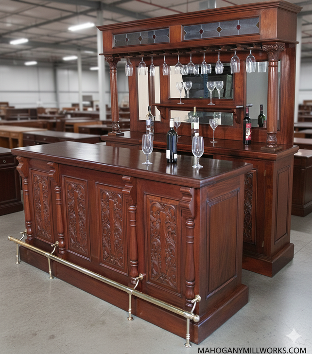 The Aristocrat 7ft Mahogany Victorian Home Pub Bar Set
