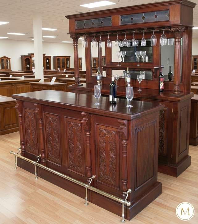 7ft Mahogany Victorian Home Pub Bar