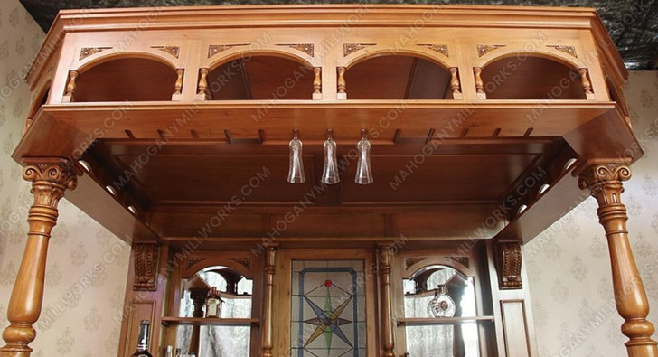 8.5ft Light Mahogany Canopy Pub Bar Set