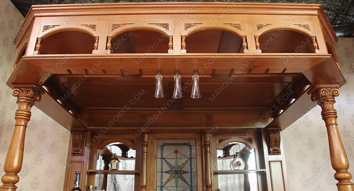 8.5ft Light Mahogany Canopy Pub Bar Set