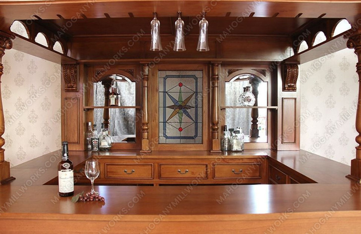 8.5ft Light Mahogany Canopy Pub Bar Set