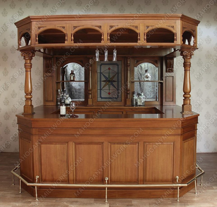 8.5ft Light Mahogany Canopy Pub Bar Set