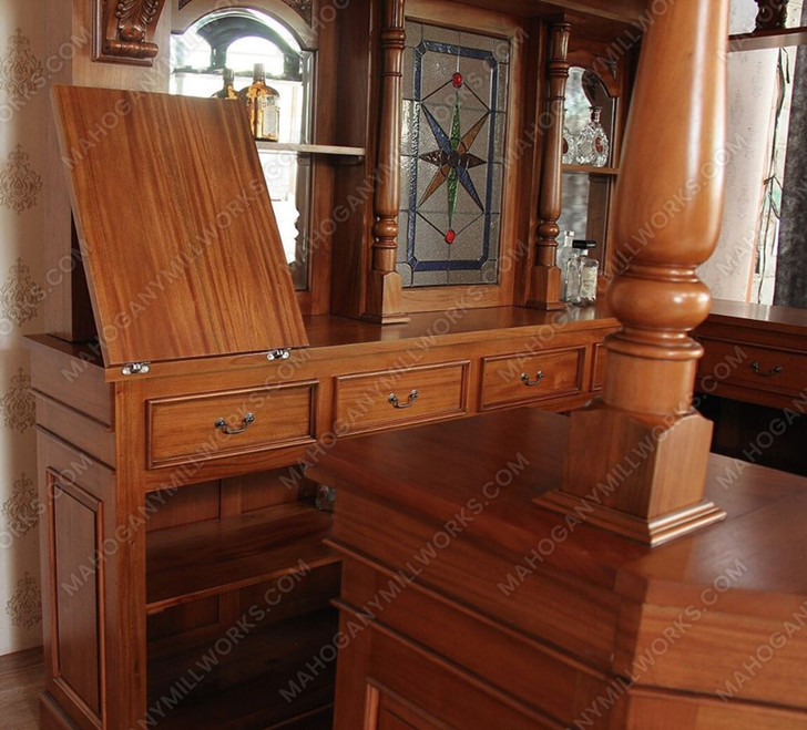 8.5ft Light Mahogany Canopy Pub Bar Set