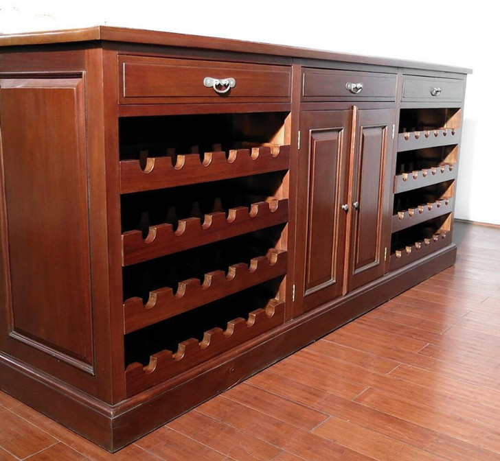8.5ft Mahogany Stained Glass Pub Bar