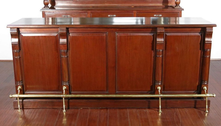 8.5ft Mahogany Stained Glass Pub Bar