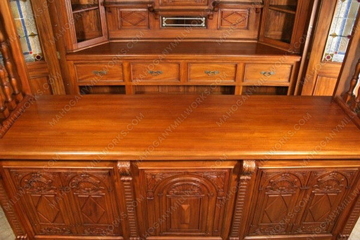 London Canopy Pub Bar Set w leaded Stained Glass Doors