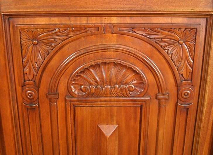 8.5ft Victorian Canopy Pub Bar w/ Stained Glass Doors