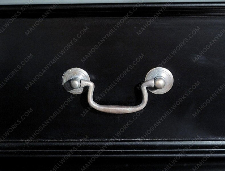 6.5ft Black English Canopy Home Pub Bar w/ Mirrored Back