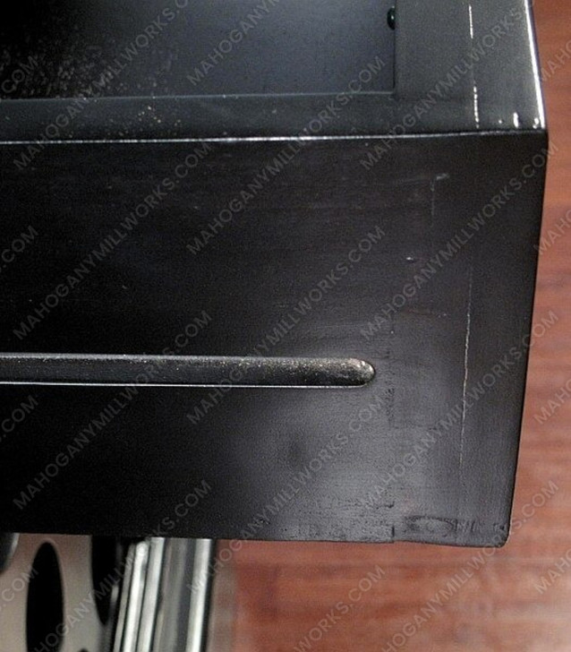 6.5ft Black English Canopy Home Pub Bar w/ Mirrored Back