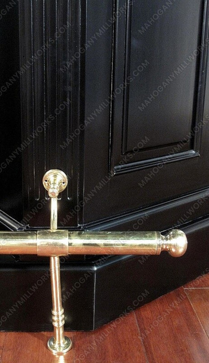 6.5ft Black English Canopy Home Pub Bar w/ Mirrored Back