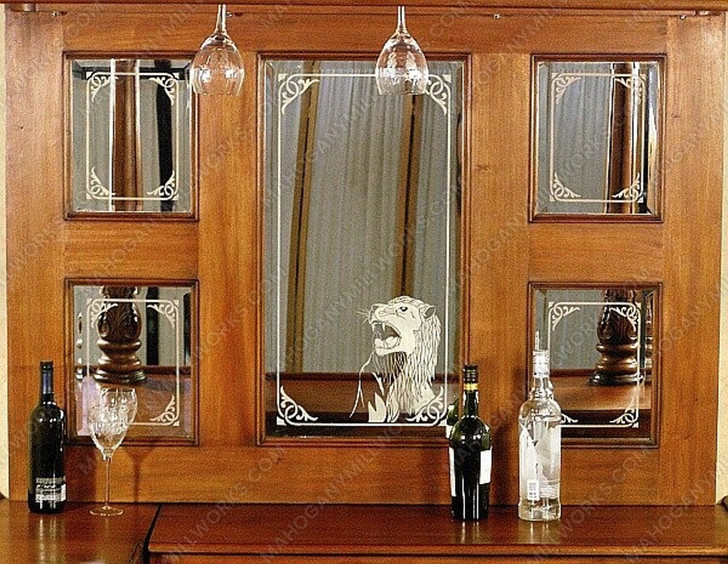 5.5ft Mahogany Stained Glass Canopy Pub Bar