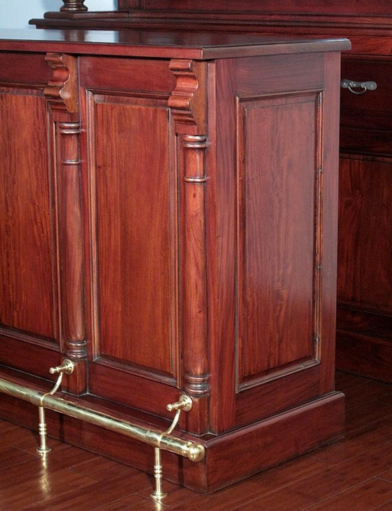 8.5ft Cherry Home Pub Bar w/ Stained Glass