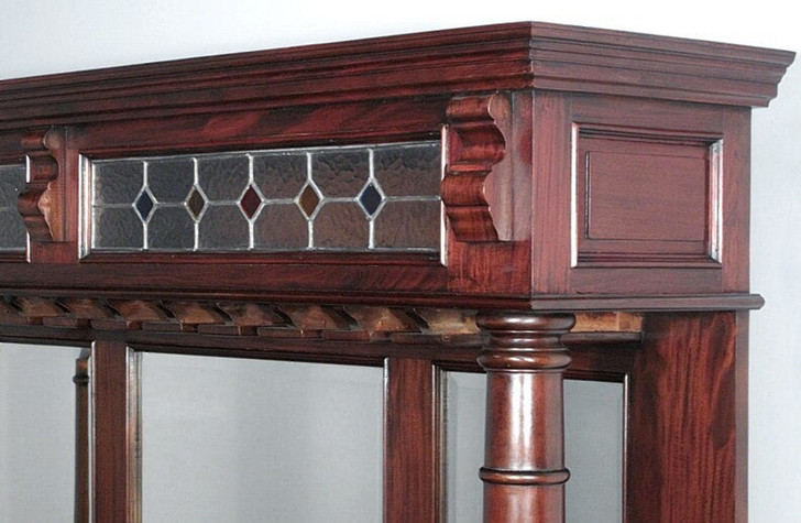 8.5ft Cherry Home Pub Bar w/ Stained Glass