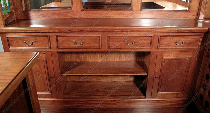 9.5ft Mahogany Stained Glass Corner Pub Bar