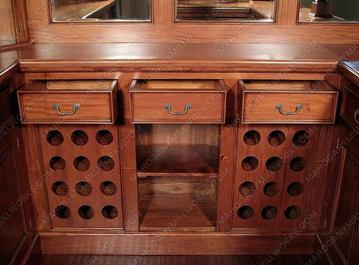 9.5ft Mahogany Stained Glass Corner Pub Bar
