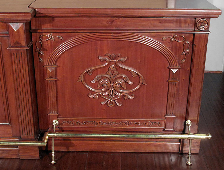 14ft Pecan Neoclassical Pub Bar Set
