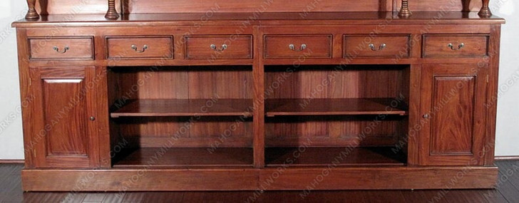 Pecan Victorian Home Pub Bar w/ Mirrored Back