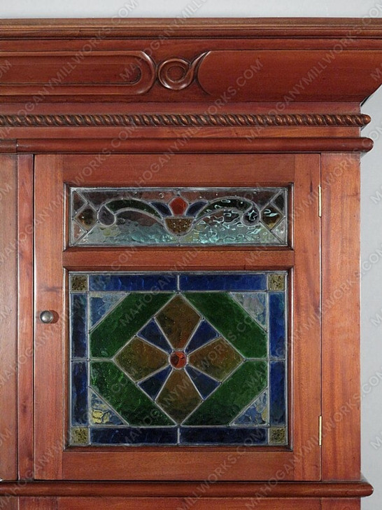 Pecan Victorian Home Pub Bar w/ Mirrored Back