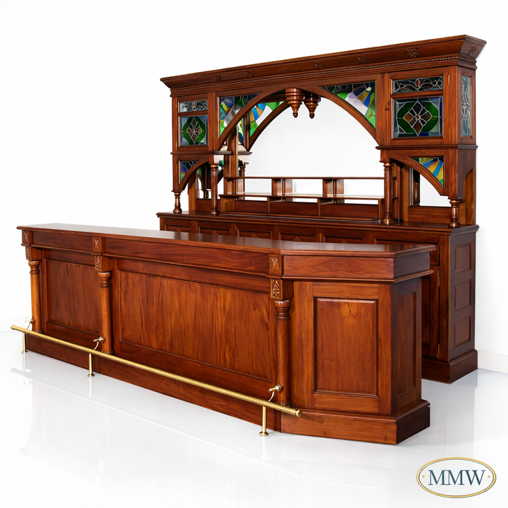 12.5ft Mahogany Pecan Victorian Pub Bar