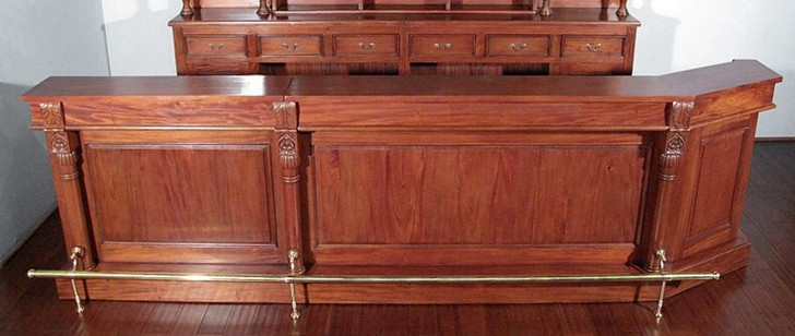 12.5ft Mahogany Pecan Victorian Pub Bar