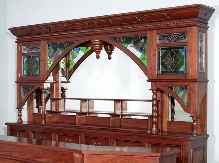 12.5ft Mahogany Pecan Victorian Pub Bar