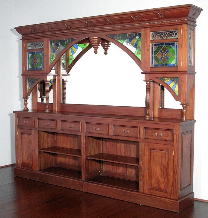 12.5ft Mahogany Pecan Victorian Pub Bar