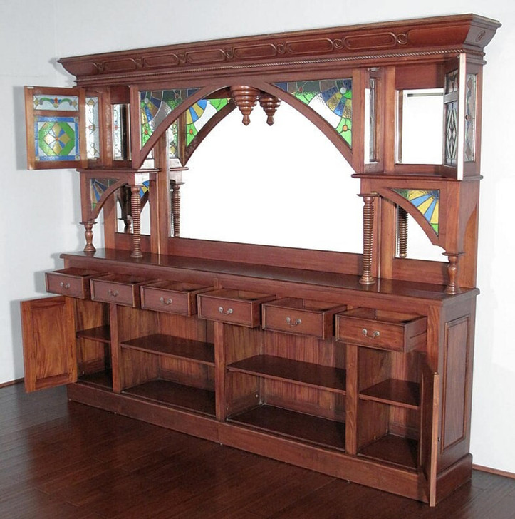 12.5ft Mahogany Pecan Victorian Pub Bar