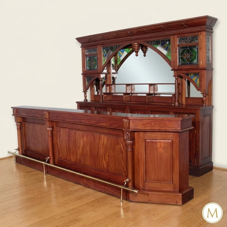 12.5ft Mahogany Pecan Victorian Pub Bar