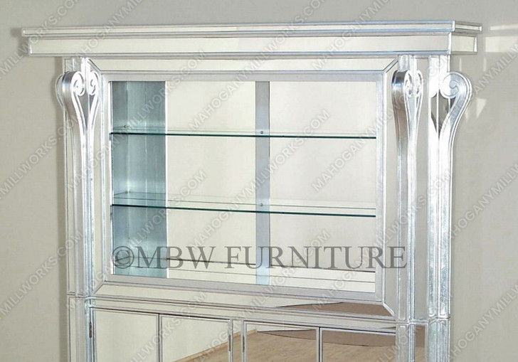 6ft Mirrored Glass Pub Bar Set