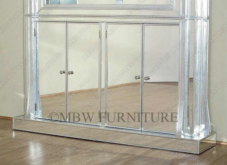 6ft Mirrored Glass Pub Bar Set