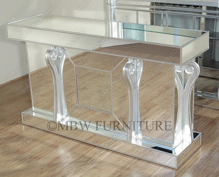 6ft Mirrored Glass Pub Bar Set