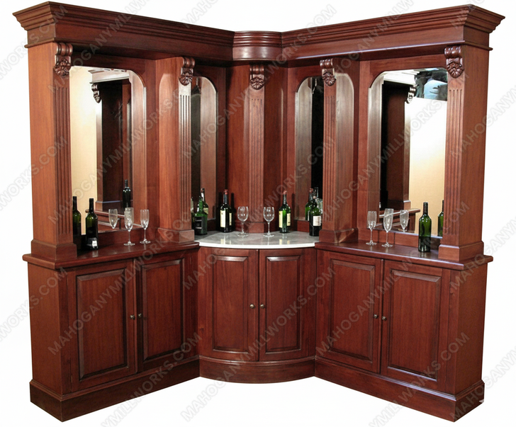 10ft Mirror back Corner Bar w/ Bottle & Glass Rack