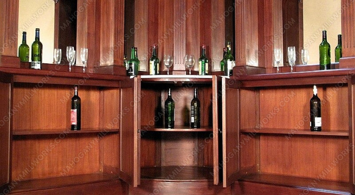 10ft Mahogany Distressed L- Shape Corner Pub Bar